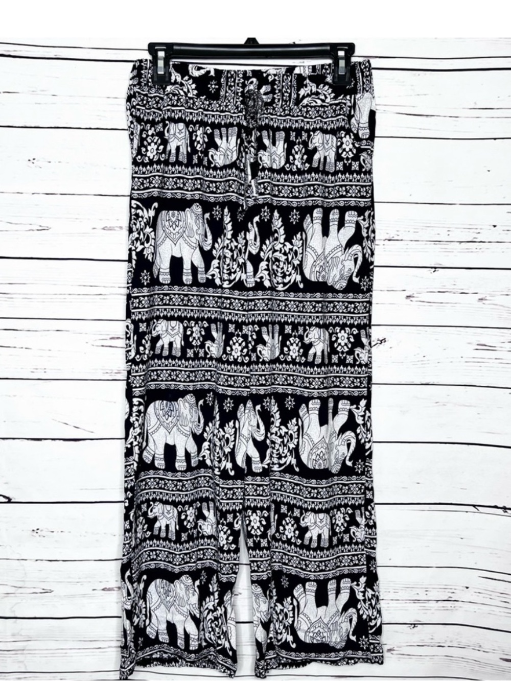 Black & White Bohemian Elephant Harem Pants One Size M/L